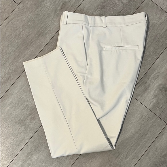 H&M NWOT Women's Cream Tailored Straight-Leg Pants, Size 14 - Picture 3 of 10
